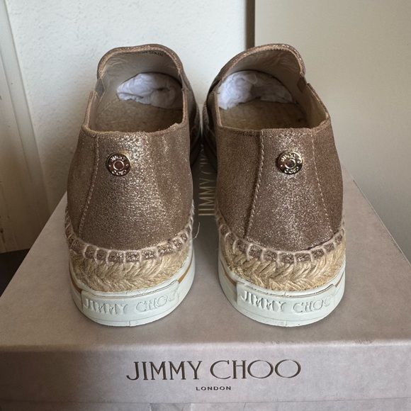 Jimmy Choo Dawn Platform Espadrille - Metallic Gold - Size 38.5 - NEW IN BOX - Picture 5 of 10